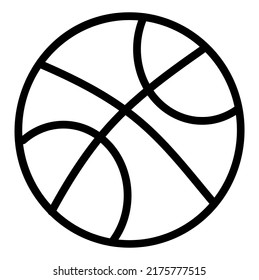 Basketball Icon in Black Outline 