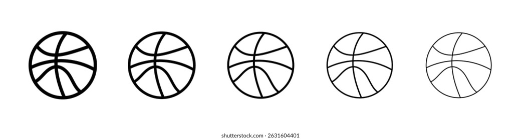 Basketball icon in black. Vector illustration for graphic design