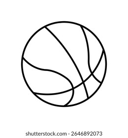Basketball icon. Black vector illustration.