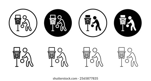 Basketball icon Black and white outline vector