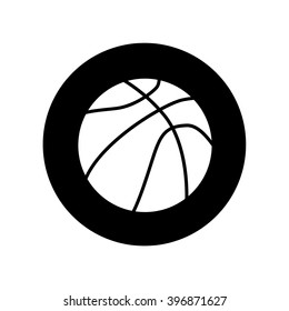 Basketball icon in circle . Vector illustration