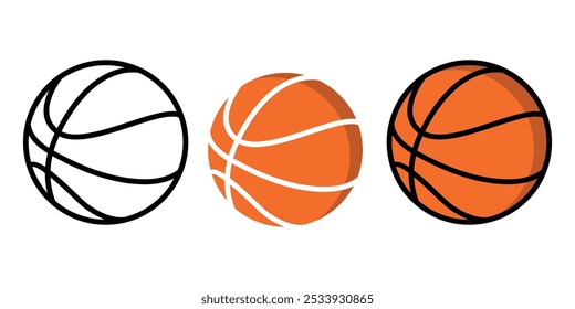 basketball icon collection vector art