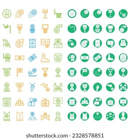 basketball icon collection, white color background