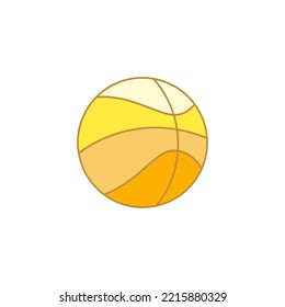 Basketball  icon in color, isolated on white background 