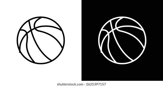 Basketball icon concept stroke on white background