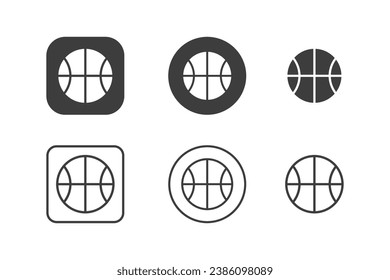 Basketball Symbol Design 6 Variationen. Einzeln auf weißem Hintergrund.