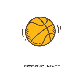 Basketball icon in doodle style