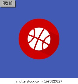 Basketball icon. Flat ball silhouette.