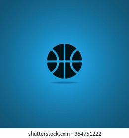 Basketball icon. Flat ball silhouette.