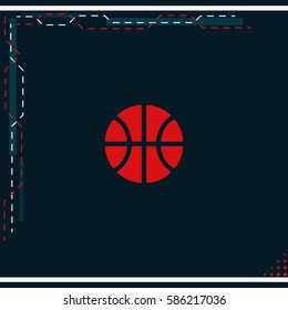 Basketball icon. Flat ball silhouette.