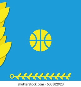 Basketball icon. Flat ball silhouette.