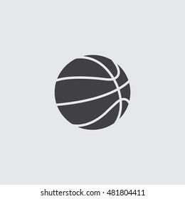 Basketball icon in a flat design in black color. Vector illustration eps10