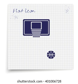 Basketball icon. Flat illustration.