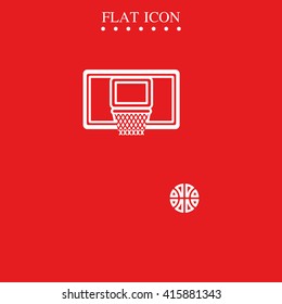 Basketball icon. Flat illustration.