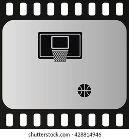 Basketball icon. Flat illustration.
