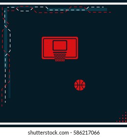Basketball icon. Flat illustration.