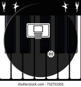 Basketball icon. Flat illustration.