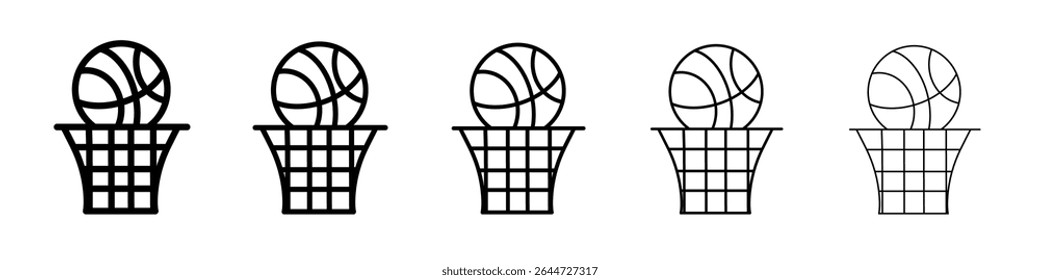 Basketball icon flat illustration set logo