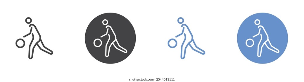 Icono de baloncesto Conjunto plano en color blanco y negro