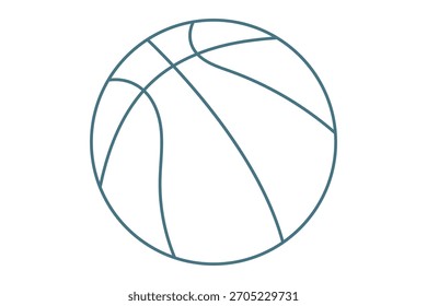 Basketball icon flat simple icon. Liner version - stock vector.