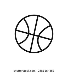 Basketball icon Flat simple outline