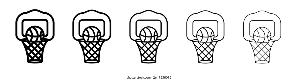 Basketball icon flat simple outline logo