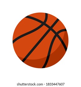 Basketballsymbol im flachen Stil einzeln auf weißem Hintergrund. Ball-Vektorgrafik