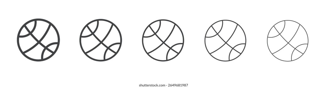 basketball icon flat thin illustration symbol