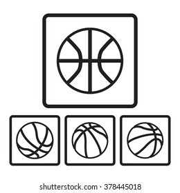 Basketball icon in four variations. Vector eps 10.