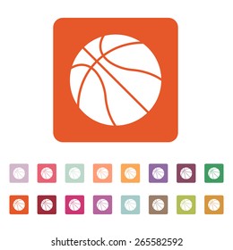 The basketball icon. Game symbol. Flat Vector illustration. Button Set