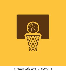 The basketball icon. Game symbol. Flat Vector illustration