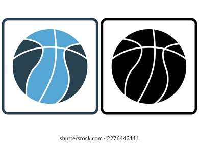 Basketball icon illustration. icon related to sport. Solid icon style. Simple vector design editable