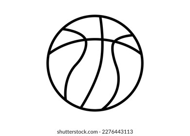 Basketball icon illustration. icon related to sport. outline icon style. Simple vector design editable