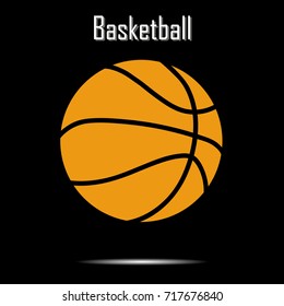 Basketball icon. Isolate on black background. Grunge style. Vector illustration