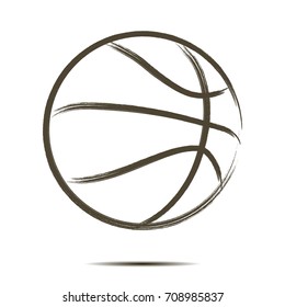 Basketball icon. Isolate on white background. Grunge style. Vector illustration