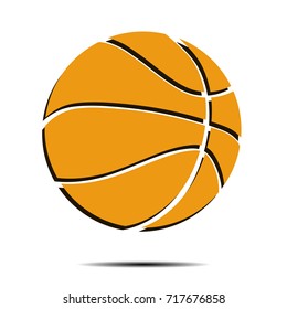 Basketball icon. Isolate on white background. Grunge style. Vector illustration