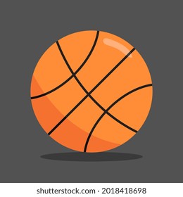 basketball icon. isolated on a gray background. suitable for the theme of sports, recreation, games, objects, etc. flat vector style