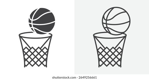Basketball icon Line graphics illustration