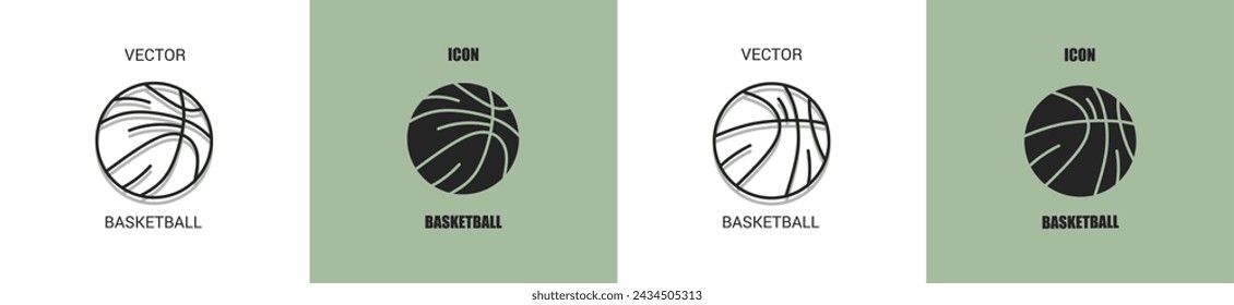Basketball icon line. Basketball vector illustration.