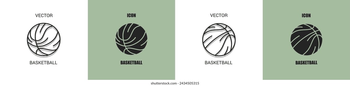 Basketball icon line. Basketball vector illustration.