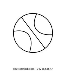Basketball icon line vector isolated on white background 