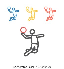 basketball icon line icon. Vector signs for web graphics.