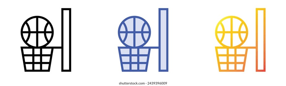 basketball icon. Linear, Blue Fill and Gradient Style Design Isolated On White Background