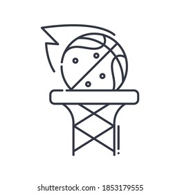 Basketball icon. Linear isolated illustration, thin line vector. Web design outline sign concept symbol with editable stroke on white background.