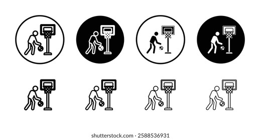 Basketball icon linear logo isolated