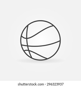 Basketball icon or logo - vector ball in line art style, sport symbol