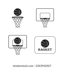 icono de baloncesto logotipo diseño vectorial