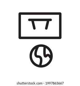 Icono de baloncesto o logo vectorial ilustración de símbolo de seña aislado, ilustración vectorial con contorno negro de alta calidad.