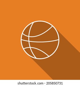 basketball icon with long shadow