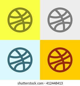 Basketball Icon on Four Different Backgrounds. Eps-10.